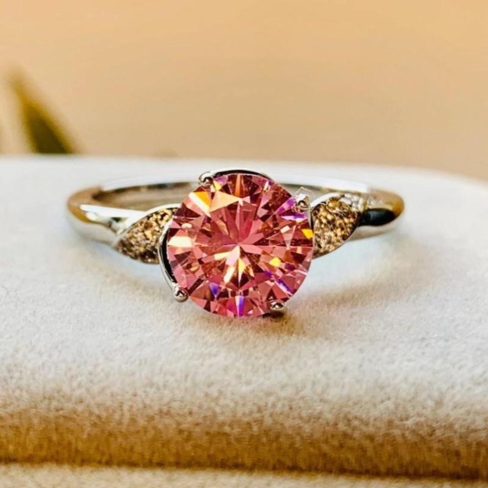 Sterling Silver Simulated Morganite Ring